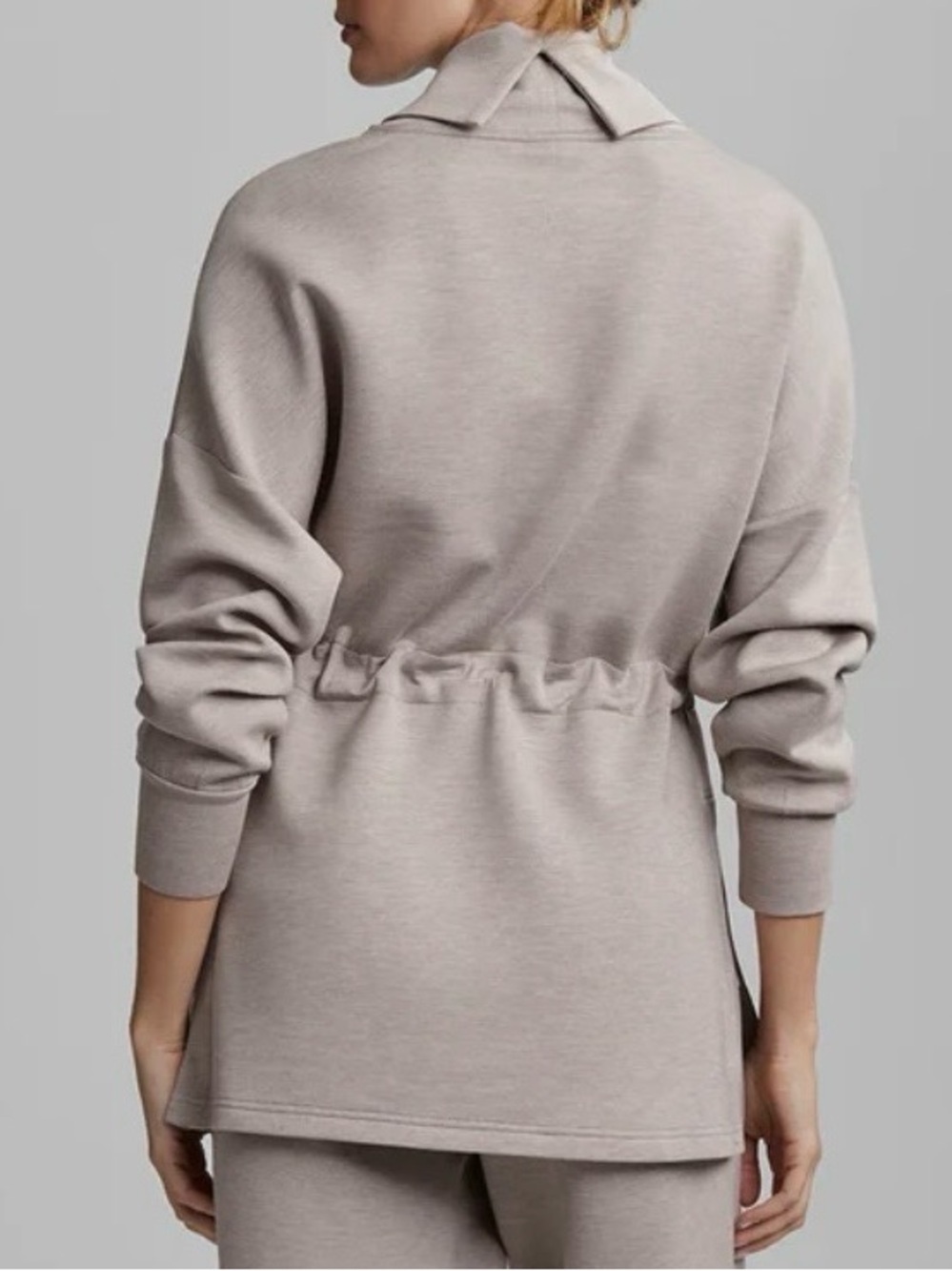 Varley Freya DoubleSoft Cinch Waist Sweatshirt M Taupe Athleisure - Picture 12 of 12